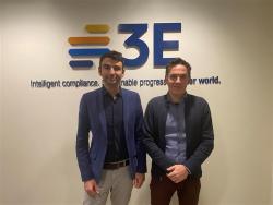 Photo caption: Lorenzo Zullo, right, and Luca Mohamamdi visited 3E's Bethesda, Md. office in November after 3E announced its acquisition of Chemycal, the regulatory monitoring company the duo co-founded in 2015.