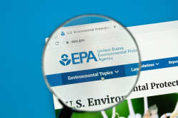 US EPA website page with magnifying glass over environmental topics