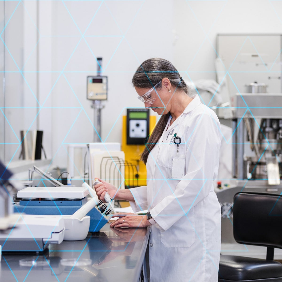 Researcher titrates chemicals, evaluating for PFAS
