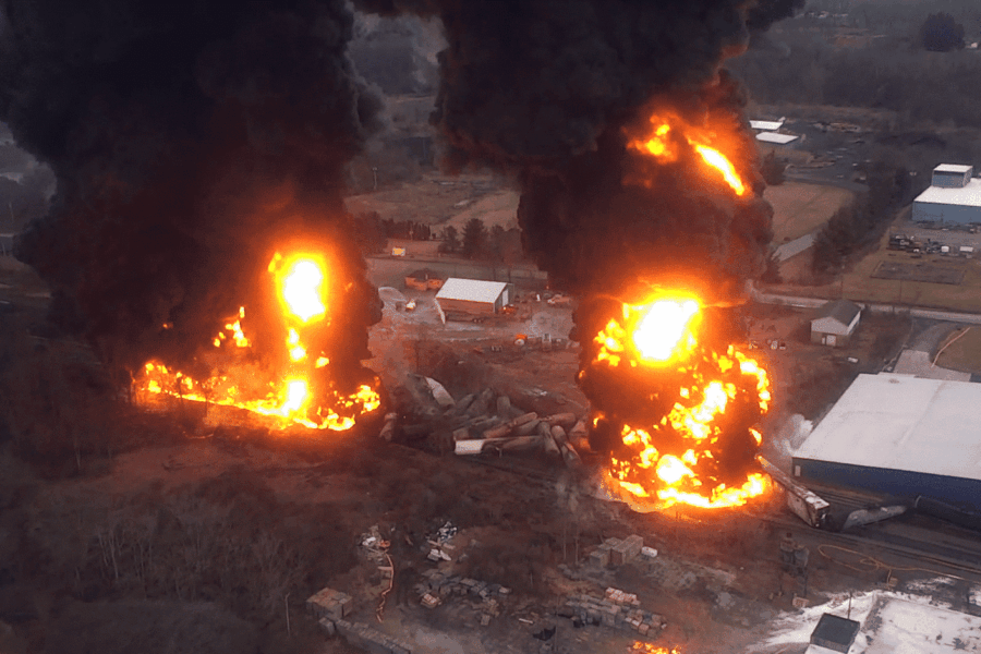 East Palestine Aerial View