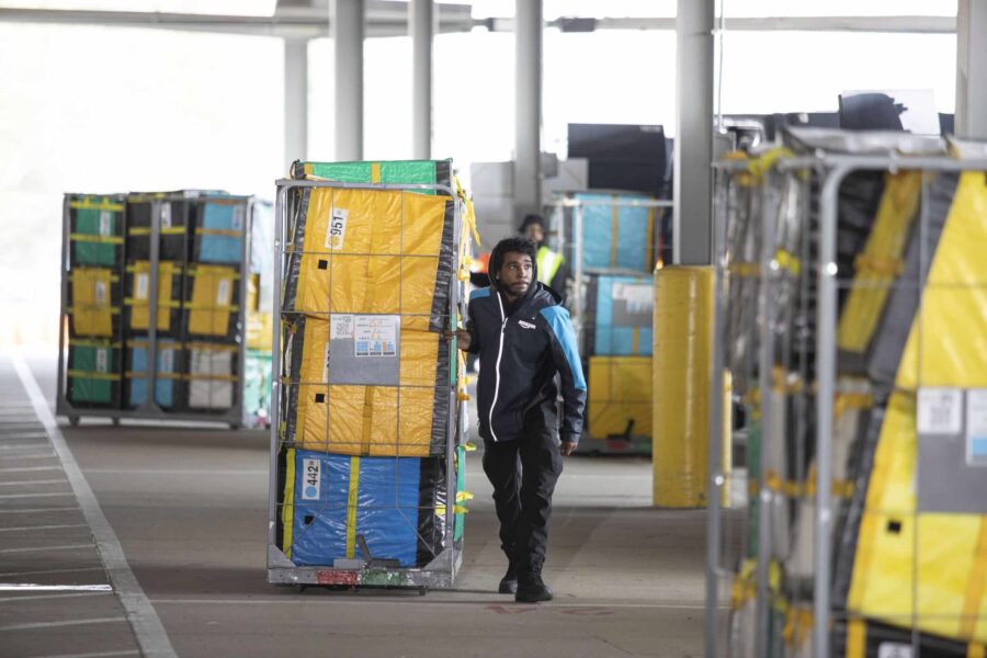 amazon worker in warehouse