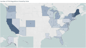  各州のPFASヒートマップ地図