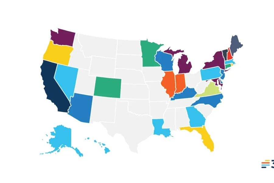 United States PFAS Regulations Map