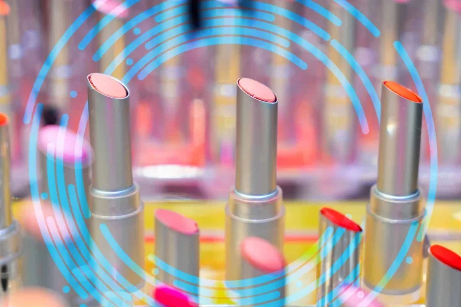 Photo of different colors of lipsticks from a manufacturer.