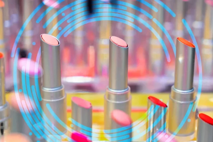 Photo of different colors of lipsticks from a manufacturer.