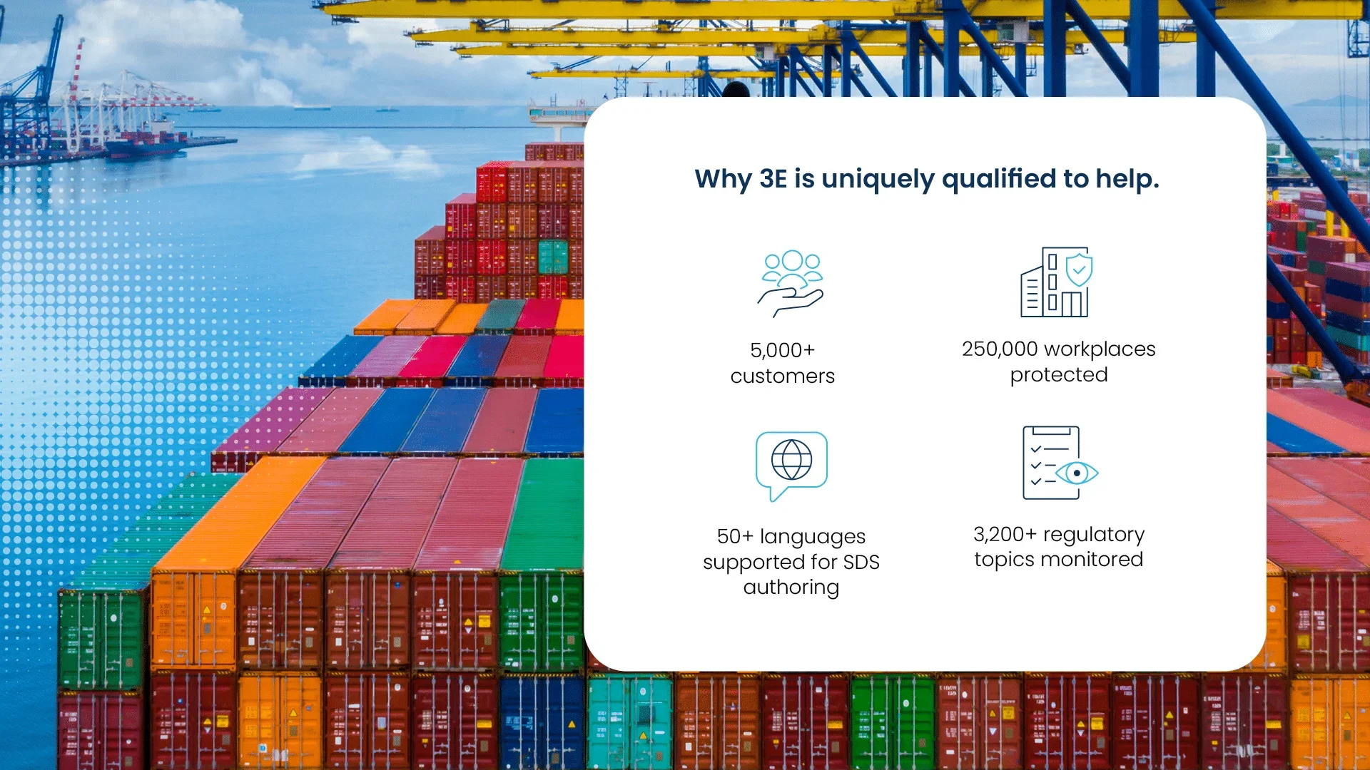 3E is uniquely qualified to support supply chain data collection