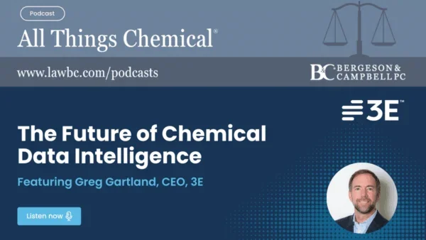 3E's CEO, Greg Gartland, recently joined the All Things Chemical podcast. He shared his perspective on the future of chemical intelligence, the transformative potential of AI for regulatory compliance, and the critical need for trustworthy data.