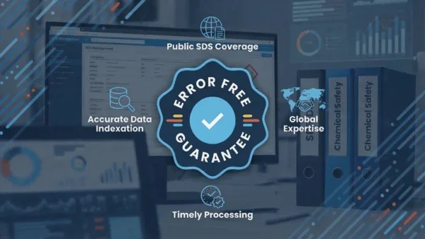 3E Protect's Error-Free Guarantee covers processing speed, public safety data sheet coverage, and data indexation accuracy