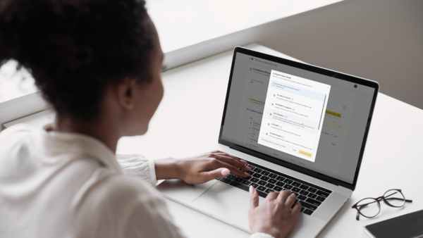 Product steward using 3E Generate to create compliance letters on a laptop